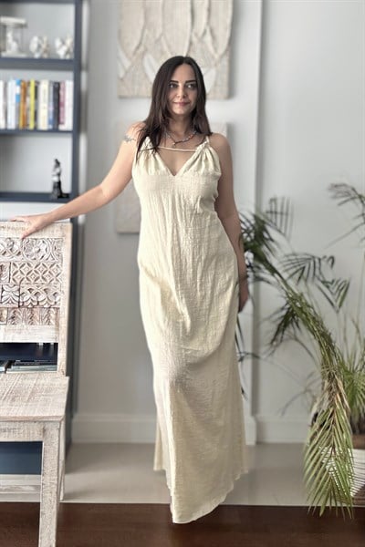 Blanca Calisto Elbise  - Bej