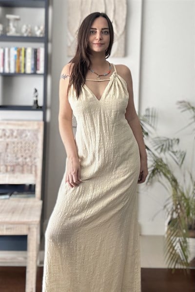 Blanca Calisto Elbise  - Bej