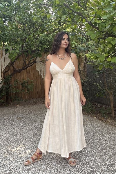 Blanca Gaia Clio Elbise - Llia Bej