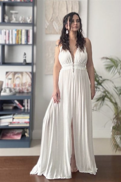 Blanca Lilith Maxi Elbise - Beyaz