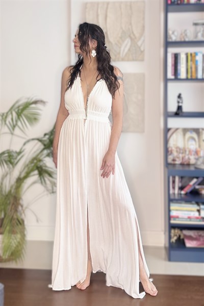Blanca Lilith Maxi Elbise - Beyaz