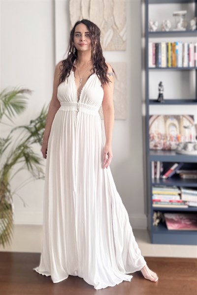 Blanca Lilith Maxi Elbise - Beyaz
