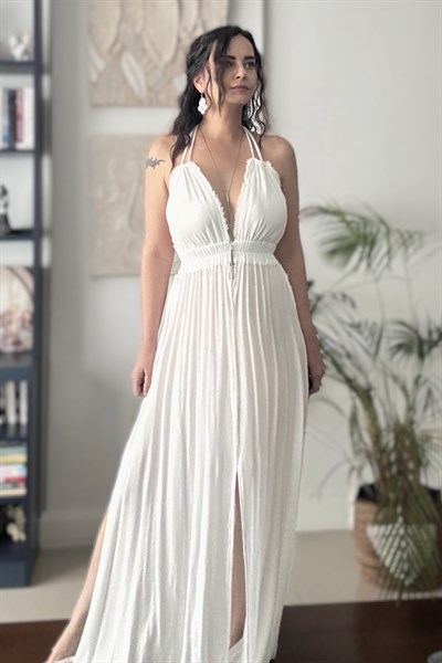 Blanca Lilith Maxi Elbise - Beyaz
