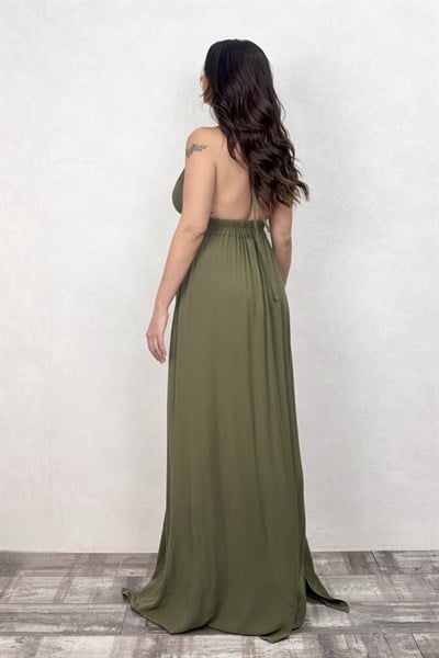 Blanca Lilith Maxi Elbise -Sage Olive Haki Yeşil