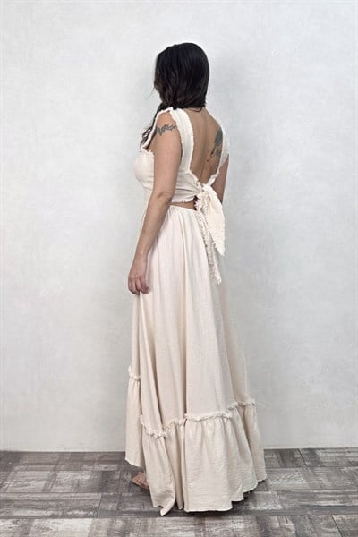 Blanca Gaia Ravenna Elbise - Bej
