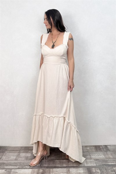 Blanca Gaia Ravenna Elbise - Bej