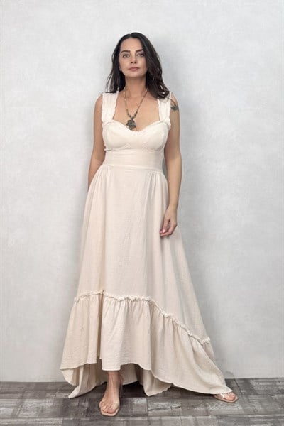 Blanca Gaia Ravenna Elbise - Bej
