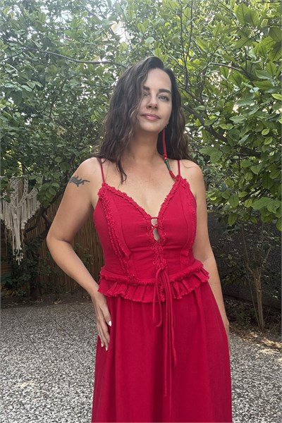 Blanca Gaia Simya Elbise - Barbados Cherry Vişne