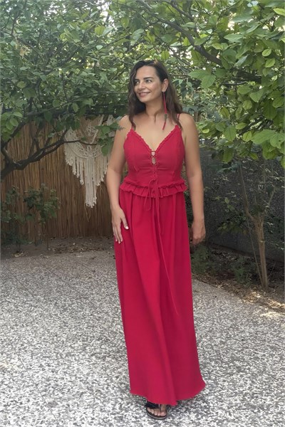 Blanca Gaia Simya Elbise - Barbados Cherry Vişne