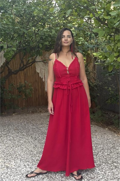 Blanca Gaia Simya Elbise - Barbados Cherry Vişne