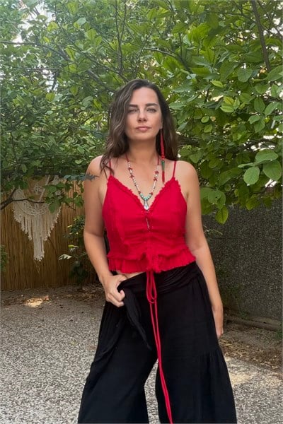 Blanca Gaia Simya Korse Bluz - Barbados Cherry Vişne
