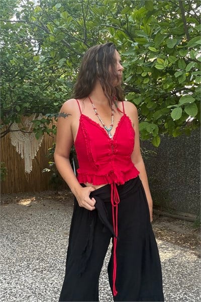 . - Blanca Gaia Simya Korse Bluz - Barbados Cherry Vişne