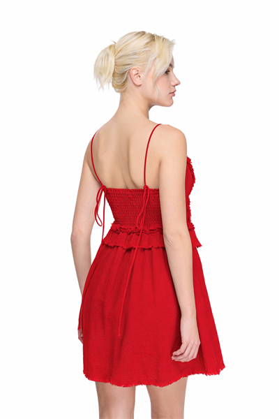 Blanca Gaia Simya Mini Elbise - Barbados Cherry Vişne