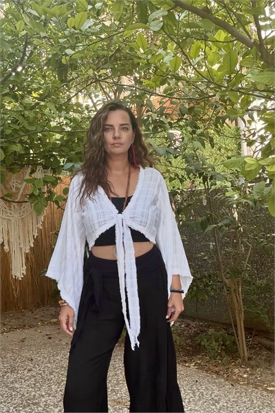 Blanca Gaia Vialis Bolero Bluz - Beyaz