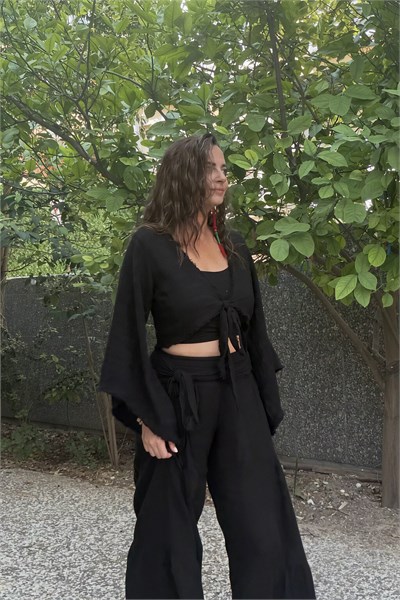 Blanca Gaia Vialis Bolero Bluz - Siyah