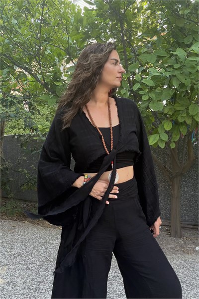 . - Blanca Gaia Vialis Bolero Bluz - Siyah