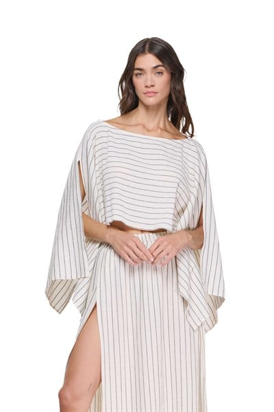 Blanca Linea Pelerin Bluz - Bej 