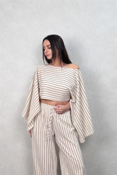 Blanca Linea Pelerin Bluz - Bej 