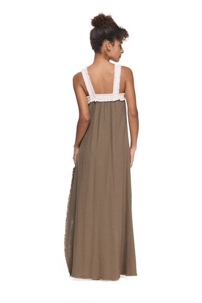 Blanca Gaia Liora Elbise - Neutral Brown Doğal Kahve