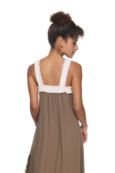 Blanca Gaia Liora Elbise - Neutral Brown Doğal Kahve