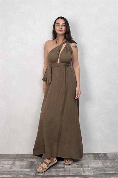 Blanca Meis Elbise - Neutral Brown Doğal Kahve