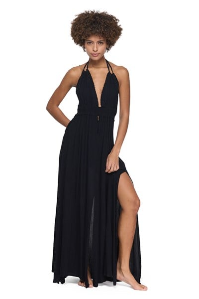 Blanca Lilith Maxi Elbise -Siyah