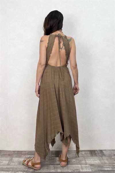 Blanca Rosa Elbise  - Neutral Brown Doğal Kahve