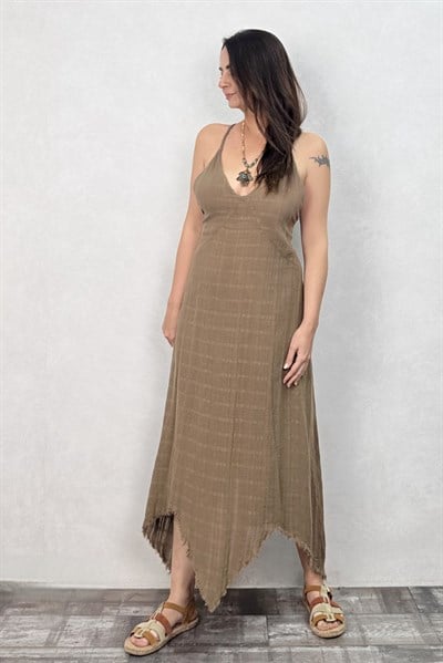 Blanca Rosa Elbise  - Neutral Brown Doğal Kahve