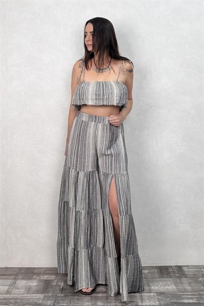 Blanca Thera Crop - Silver Lines Gümüş 