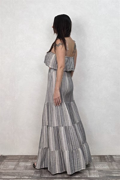 Blanca Thera Yırtmaçlı Pantolon - Silver Lines Gümüş 