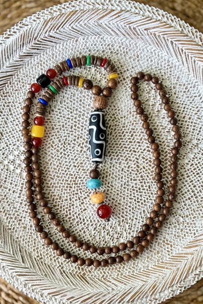 Doğal taş Uzun Etnik Kolye - Tibet 2