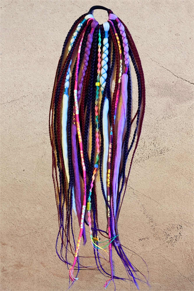 El Yapımı Afro Rasta Saç Tokası -Mor