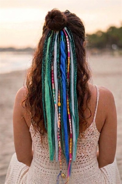 El Yapımı Afro Rasta Saç Tokası - Turkuaz