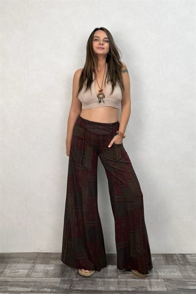 . - Freewind Boho Pantolon - Acı Kahve