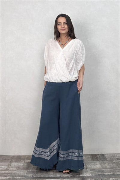 Frig Ağaç Baskı Pantolon -Midnight Navy Lacivert