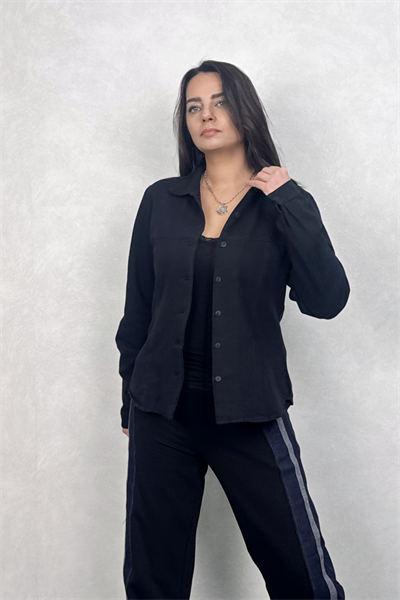Gabardin Gömlek - Siyah