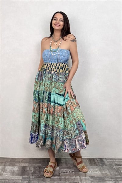 Gypsy İpek Etek Elbise - Patch