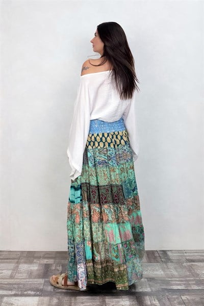 Gypsy İpek Etek Elbise - Patch