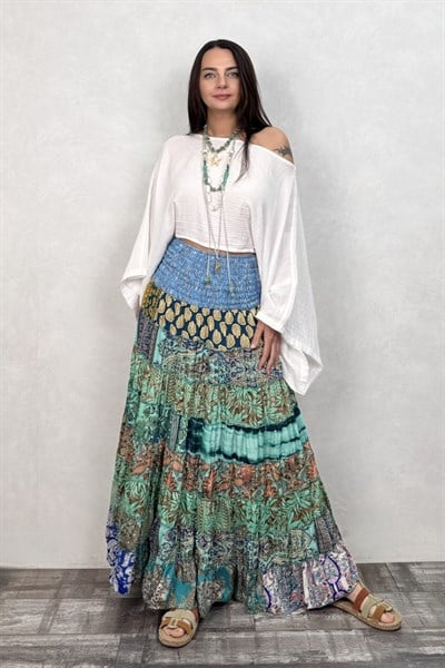 Gypsy İpek Etek Elbise - Patch