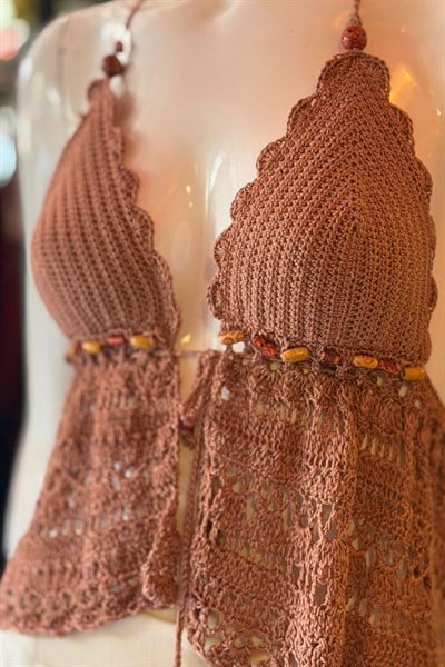 Hand Made Tasarım Bustiyer - Bakır Gül Kurusu 2
