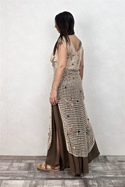 Hand Made Tasarım Tunik Elbise - Bej