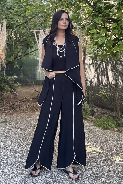 Lamante Biyeli Twist Pantolon - Siyah