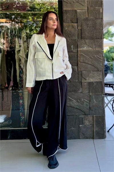 Lamante Biyeli Twist Pantolon - Siyah