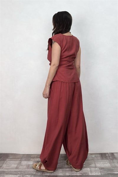 Lamante Chloe Balon Pantolon - Toprak Bordo