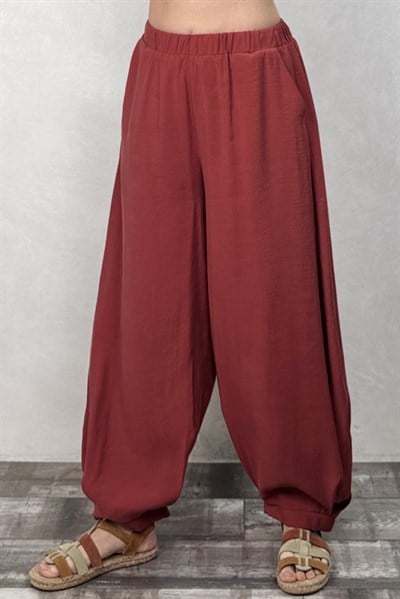 Lamante Chloe Balon Pantolon - Toprak Bordo