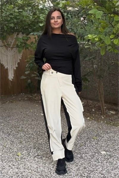 Lamante Contrast  Kruvaze  Pantolon - Camel
