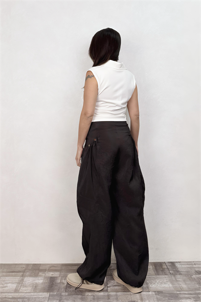 Lamante Hide Tasarım Pantolon - Acı Kahve