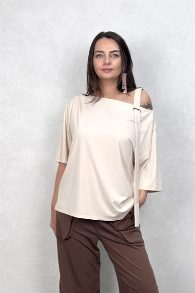 Lamante Orka Omuz Detaylı - Bej