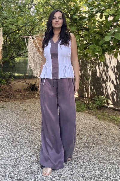 Lamante Purple Bluz - Beyaz