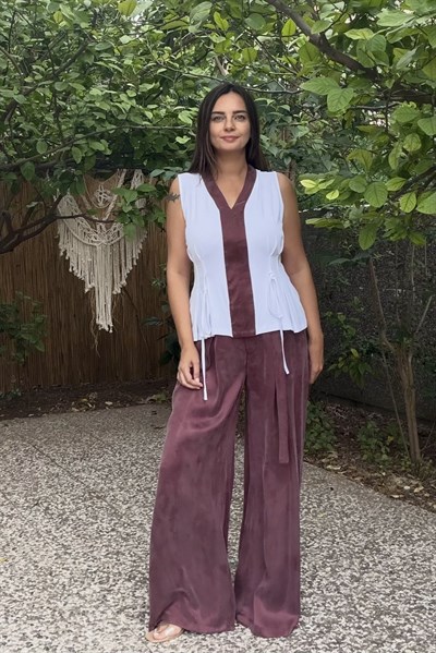 Lamante Purple Bluz - Beyaz Leylak